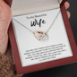 To My Beautiful Wife Interlocking Heart Necklace Message Card