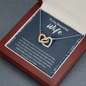 To My Beautiful Wife Interlocking Heart Necklace Message Card