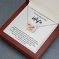 To My Beautiful Wife Interlocking Heart Necklace Message Card