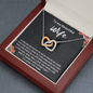 To My Beautiful Wife Interlocking Heart Necklace Message Card