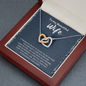 To My Beautiful Wife Interlocking Heart Necklace Message Card