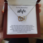 To My Beautiful Wife Interlocking Heart Necklace Message Card