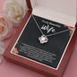 To My Beautiful Wife Love Knot Necklace Message Card
