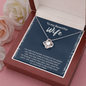 To My Beautiful Wife Love Knot Necklace Message Card