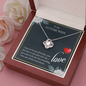 To My Future Wife Love Knot Necklace Message Card
