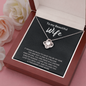 To My Beautiful Wife Love Knot Necklace Message Card