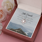 Safe travels Love Knot Necklace Message Card