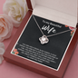 To My Beautiful Wife Love Knot Necklace Message Card