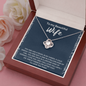 To My Beautiful Wife Love Knot Necklace Message Card