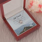 Safe travels Love Knot Necklace Message Card