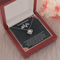 To My Beautiful Wife Love Knot Necklace Message Card