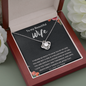 To My Beautiful Wife Love Knot Necklace Message Card