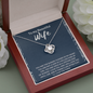 To My Beautiful Wife Love Knot Necklace Message Card
