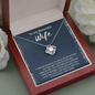 To My Beautiful Wife Love Knot Necklace Message Card