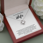 To My Beautiful Wife Love Knot Necklace Message Card