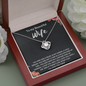 To My Beautiful Wife Love Knot Necklace Message Card
