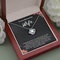To My Beautiful Wife Love Knot Necklace Message Card