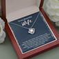 To My Beautiful Wife Love Knot Necklace Message Card