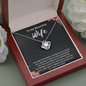 To My Beautiful Wife Love Knot Necklace Message Card
