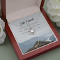 Safe travels Love Knot Necklace Message Card