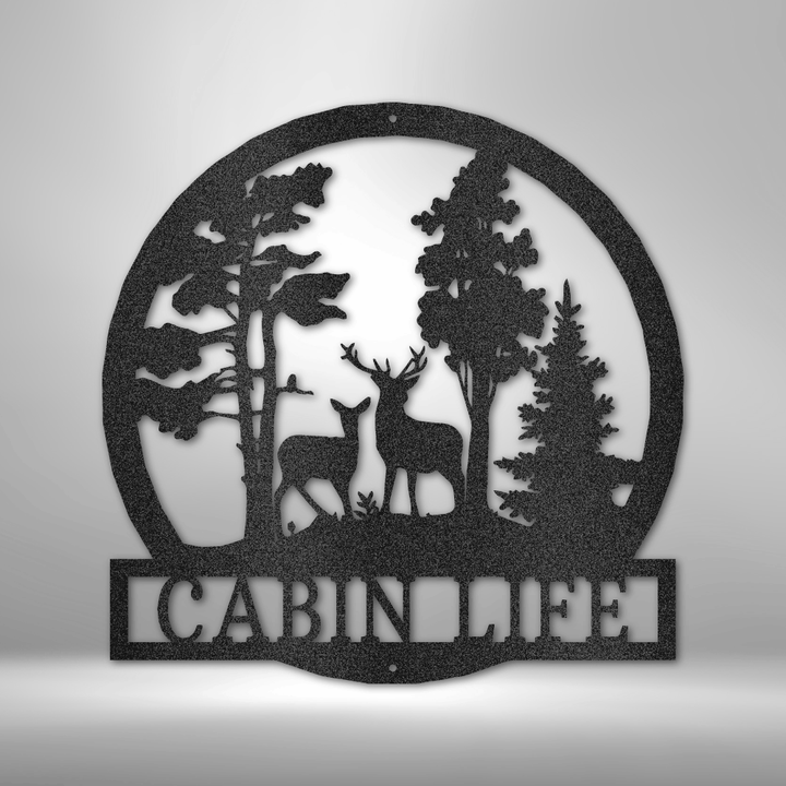 Deer in the Wood Steel Metal Art Sign