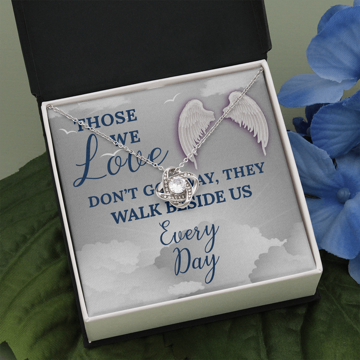 Walk Like An Angel Love Knot Necklace Message Card