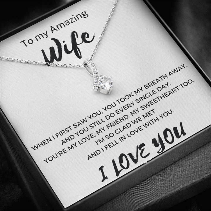 To my Amazing Wife Alluring Beauty Necklace Message Card