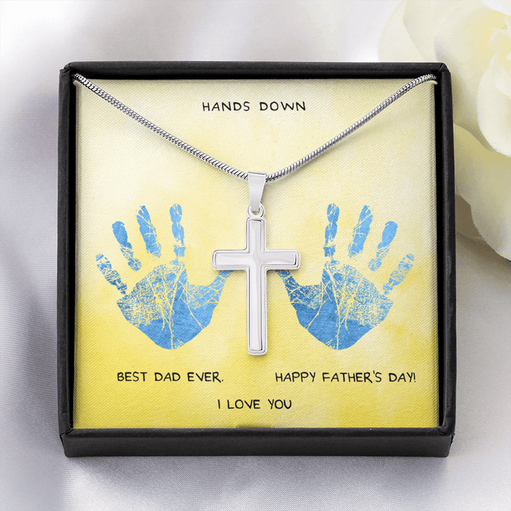 Cool Dad Cross Necklace Message Card - TongueOut Shop